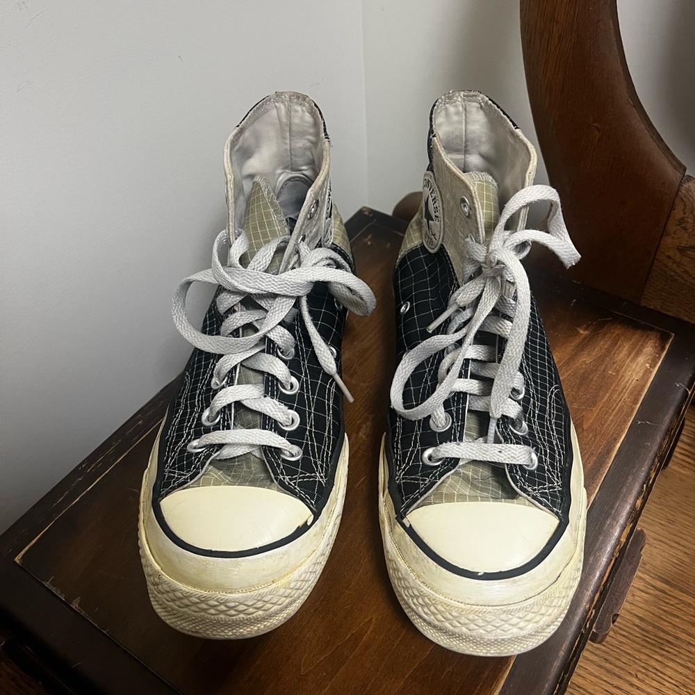Converse High-Top Sneakers with Grid Pattern